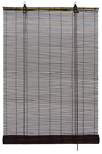 GARDINIA Bambus-Rollo Schoko, Decken- oder Wandmontage, Lichtdurchlässig, Transparent, Alle Montage-Teile inklusive, 80 x 160 cm (BxH) von Gardinia