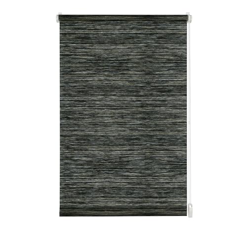 GARDINIA Rollo zum Klemmen oder Kleben, Tageslicht-Rollo, Blickdicht, Alle Montage-Teile inklusive, EASYFIX Rollo Natur, Schwarz/Weiß, 120 x 150 cm (BxH) von Gardinia