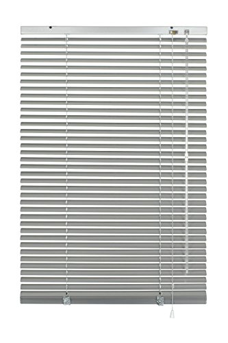 GARDINIA Alu-Jalousie, Sichtschutz, Lichtschutz, Blendschutz, Wand- und Deckenmontage, Aluminium-Jalousie, Silber, 110 x 175 cm (BxH) von Gardinia