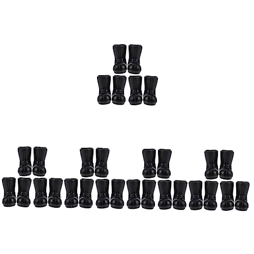 Garneck 15 Paare Mini-Stiefel Miniatur-weihnachtsmannschuhe Nikolausstiefel Zum Basteln Weihnachtsmann-schuhzubehör Mini-hausdekore Miniatur-schuhfiguren Schwarze Schuhe Fein Plastik Kind von Garneck