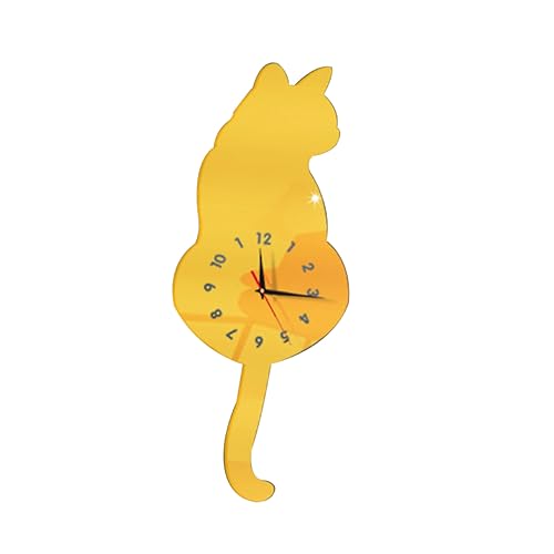 Garneck 1Stk Wanduhr zum Aufhängen wohnzimmerwand Uhr wanduhren modern Akustische Wanduhr Moderne wanduhr Katze Wanduhr kinderzimmer dekor Uhr Haushalt Wanddekoration stumme Wanduhr Acryl von Garneck