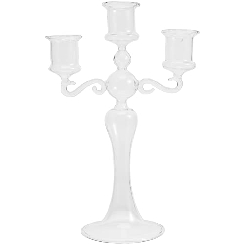 Garneck 3-Armiger Kristall-Kandelaber-Kerzenhalter Glaskerzenhalter Dekorativer Romantischer Kerzenständer Für Hochzeits-Esstischdekoration von Garneck