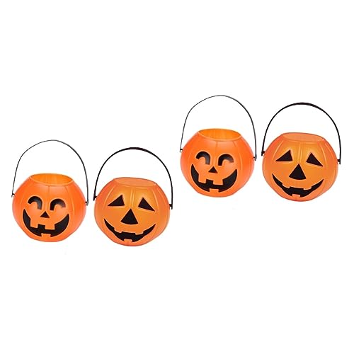 Garneck 2st Kürbis-Tasche Kreative Halloween-Requisiten Süßes Oder Saures Töpfe Halloween-Korb Süßigkeiten Eimer Kürbis Eimer Kürbislaterne Eimer Kürbis Lampe Kind Süssigkeit Eimerregal von Garneck