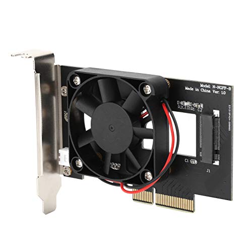 Garsent PCI-E X4 NVMe M.2 NGFF 2280 SSD-Adapterkarte mit Lüfter, 20° Temperaturabfall, Plug-and-Play für Schnellere Festplatte von Garsent