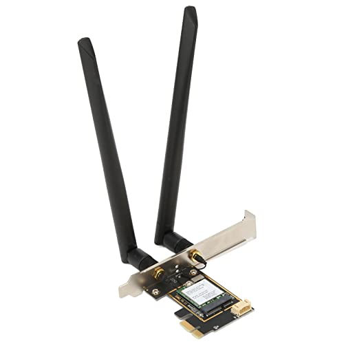 Garsent PCIe-WLAN-Adapterkarte 1800 Mbit/s BT5.2 Dual-Antenne MU MIMO für Win10/11 Desktop, 2,4 G/5 GHz, 802.11A/B/G/N/AC/AX Wireless-Protokoll, Unterstützt B5 5.2 von Garsent