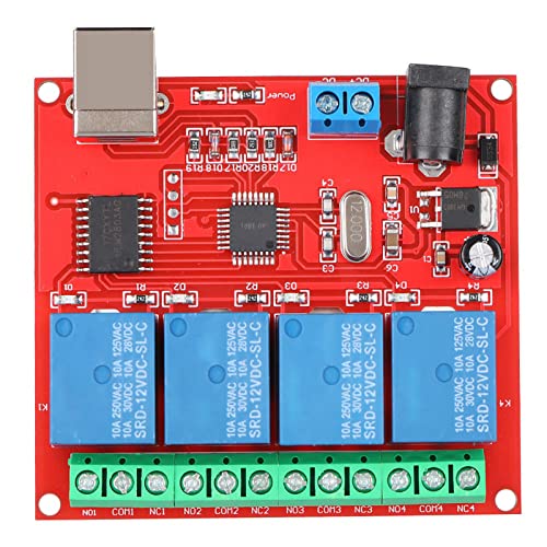 Garsent USB-Smart-Switch-Controller, PC-Relaismodul-Erweiterungsplatine für 4 Kanäle, Stabile Verbindung, Hochleistungs-Chip von Garsent