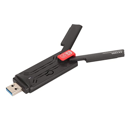 Garsent WiFi-Dongle-Wireless-Adapter, 1800 Mbit/s Dualband-High-Gain-3dBi-Antenne für Windows 10, 11, USB-Computer-Netzwerkadapter Unterstützen Desktop-Laptop, Starke Drahtlose Übertragung von Garsent