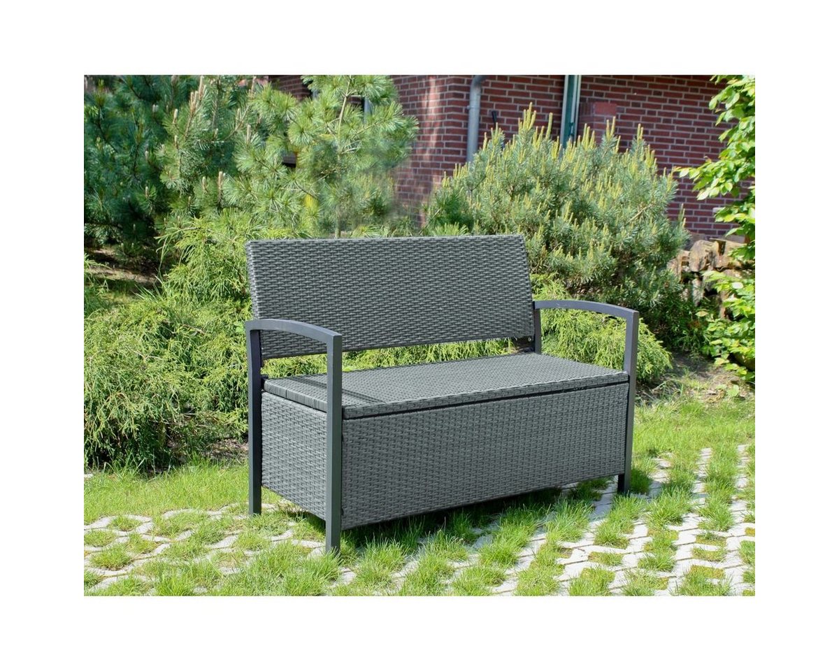 GartenHero Gartenbank Gartenbank mit Truhe Truhenbank Bank Parkbank Auflagenbox Kissentruhe von GartenHero