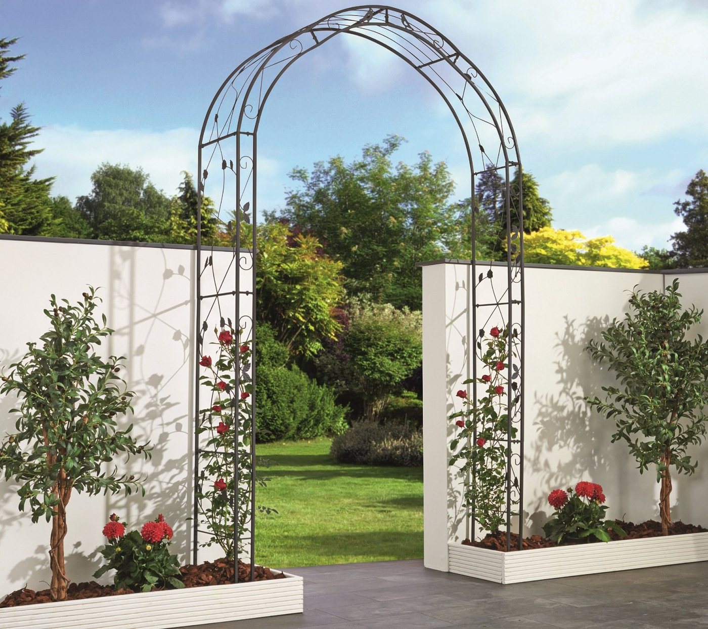 GartenHero Rosenbogen Rosenbogen Rankhilfe Rankbogen Rankgitter Pergola Metall Spalier Rosen Gartentor, 2 St., Robust von GartenHero