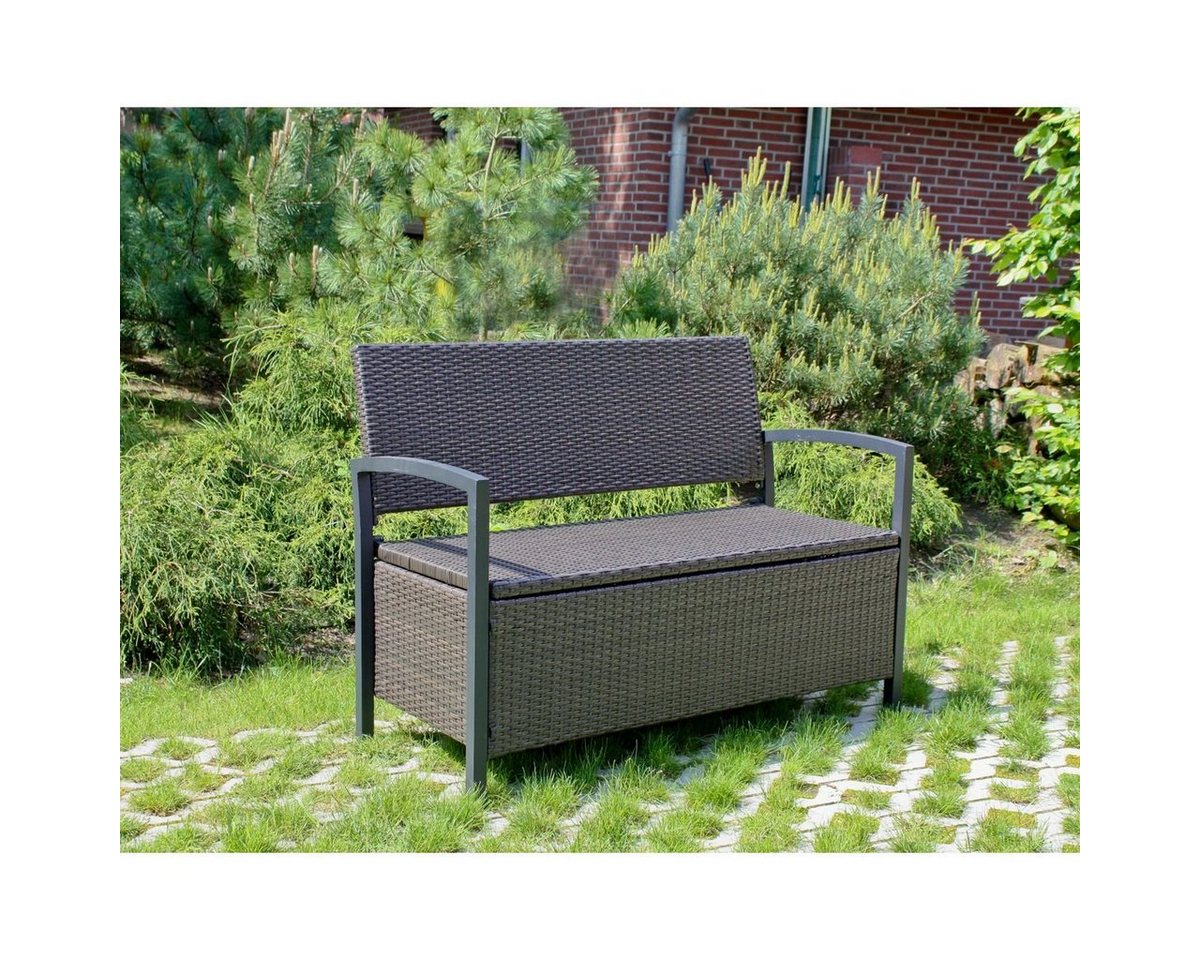 GartenHero Truhenbank Gartenbank mit Truhe Truhenbank Bank Parkbank Auflagenbox Kissentruhe von GartenHero