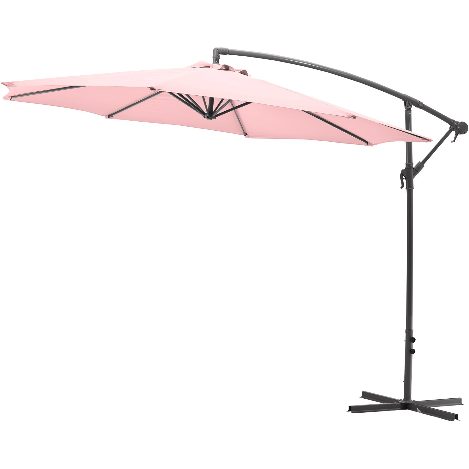 Gartenfreunde Ampelschirm Ø 300 cm Pastell Rosa mit Kurbel von Gartenfreude