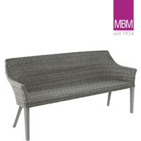 3-Sitzer Bank in Stone Grey für den Garten von MBM - Bank Tortuga / mit Sitzkissen Ecru von Gartentraum.de