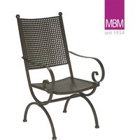 Designer-Sessel für Garten - MBM - Metall/Eisen - dunkel - Sessel Romeo Elegance / mit Sitzkissen Rot von Gartentraum.de