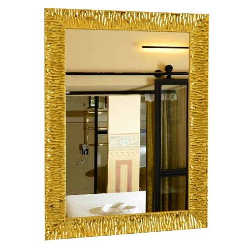 GaviaStore - Julie Gold 70x50 cm - Moderner Wandspiegel (18 Größen und Farben) groß Gross Wohnzimmer modern Wand Schlafzimmer Bad Eingang Spiegel von GaviaStore