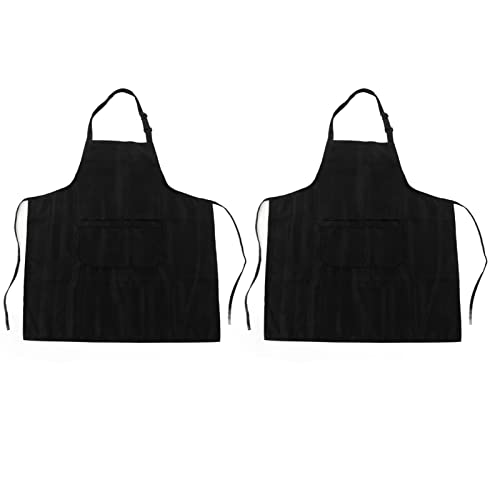 Gavigain wasserdichte Kochschürze, verstellbarer Nackengurt, weiche, atmungsaktive Küchen-Latzschürze mit Tasche zum Grillen und Backen (Black) von Gavigain