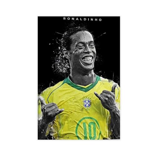 Ronaldinho Poster, Fußball, Leinwand, Wanddekoration, Kunstdruck, für Büro, Wohnzimmer, Schlafsäle, Leinwand-Poster, Schlafzimmer, Dekoration, Sport, Landschaft, Büro, Raumdekoration, Geschenk, von GeDiz