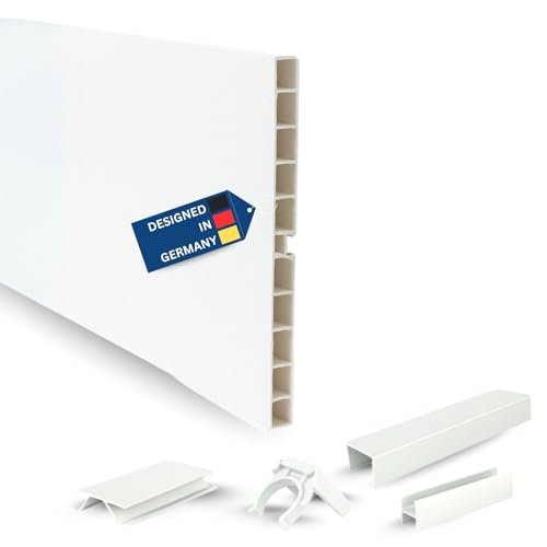 TJ Sockelleiste Küche 100 x 13 mm Weiß Hochglanz / 3,0 m Küchen Sockelblende aus hochwertigem PVC/Küchensockel als Abschlussleiste für Küchenschränke inkl. Dichtlippe TJ Sockelleiste Küche 100 x 13 mm Weiß Hochglanz / 3,0 m Küchen Sockelblende aus hochwertigem PVC/Küchensockel als Abschlussleiste für Küchenschränke inkl. Dichtlippe von BDLLMDES