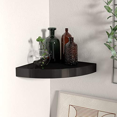 Gecheer Eck Wandregal Eckregal Schweberegal Hängeregal Wandablage Bücherregal Dekoregal für Wohnzimmer, Schlafzimmer, Bad Schwarz 25x25x3,8 cm MDF Gecheer Eck Wandregal Eckregal Schweberegal Hängeregal Wandablage Bücherregal Dekoregal für Wohnzimmer, Schlafzimmer, Bad Schwarz 25x25x3,8 cm MDF von Gecheer