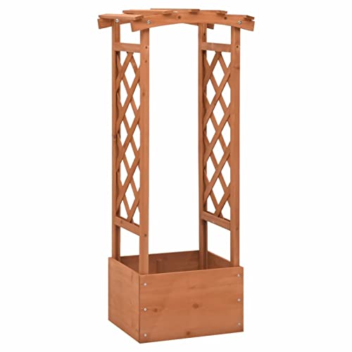 Gecheer Garten-Pflanzkübel Blumenkasten mit Spalier Pflanzkasten Rankhilfe Rankkasten Rankgitter Blumenkübel Blumenständer Pflanzkübel Garten 49x39x117 cm Tannenholz von Gecheer