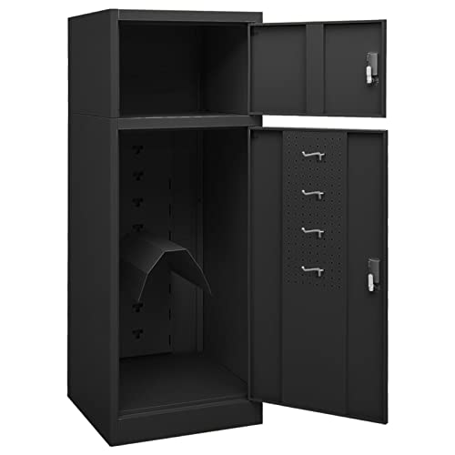 Gecheer Sattelschrank Sattelspind Stahlschrank Stallspind Metallschrank Spind Schrank Schließfachschrank Werkstattschrank, Mit 1 Sattelhalter, 2 Böden und 4 Haken, Anthrazit 53x53x140 cm Stahl Gecheer Sattelschrank Sattelspind Stahlschrank Stallspind Metallschrank Spind Schrank Schließfachschrank Werkstattschrank, Mit 1 Sattelhalter, 2 Böden und 4 Haken, Anthrazit 53x53x140 cm Stahl von Gecheer