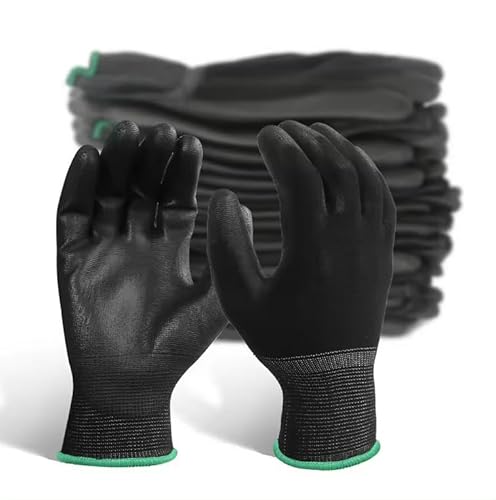 Gedikum 1x Paar Premium Arbeitshandschuhe GRIP, mit PU-Beschichtung Mechaniker Handschuhe, Montagehandschuhe, Gartenhandschuhe, feines Tastgefühl, Schutzhandschuhe, Wiederverwendbar (11) von Gedikum