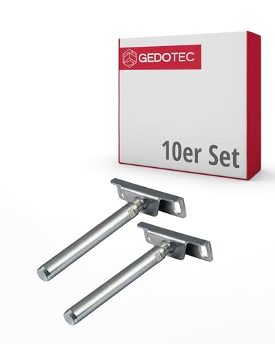 Gedotec Tablarträger Regal-Halterung verstellbar | 10 Stück Regalhalterung unsichtbar | NOVA PRO | Regal-Bodenträger aus Eisen verzinkt - Regalträger | Fachboden-Träger für Wand-Montage von Gedotec