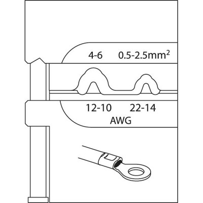 8140-05 Modul-Einsatz für unisolierte Kabelschuhe 0,5-2,5/4-6 8140-05 Modul-Einsatz für unisolierte Kabelschuhe 0,5-2,5/4-6 von Gedore
