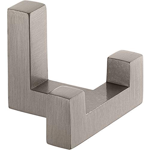 Gedotec Garderoben-Haken | 1 Stück - Huthaken eckig | TETRIS | Doppelhaken Edelstahl-Optik | Kleiderhaken 40 x 52 mm | Wand-Haken Garderobe unsichtbar | Design Mantelhaken inkl. Befestigungsmaterial von Gedotec