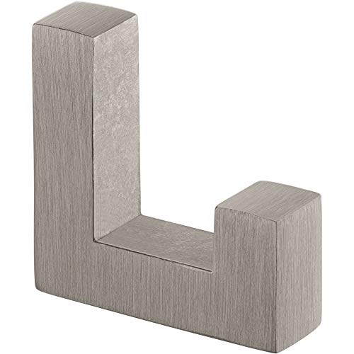 Gedotec Garderoben-Haken | 1 Stück - Huthaken eckig | TETRIS | Einzelhaken Edelstahl-Optik | Kleiderhaken 40 x 52 mm | Wand-Haken Garderobe unsichtbar | Design Mantelhaken inkl. Befestigungsmaterial von Gedotec