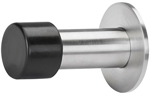 Gedotec Türpuffer Edelstahl Wand-Türstopper Gummi-Puffer rund für Türgriffe & Zimmertür - FOKUS | Türanschlag-Puffer mit Tiefe: 60 mm | Gummi 22 mm | 1 Stück - Stopper silber mit Befestigungsmaterial von Gedotec