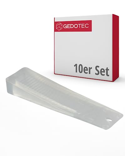 Gedotec Türstopper Keil - Transparent | 10 Stück Robuster und langlebiger Keil aus Kunststoff | Tür Feststeller | Türstopper groß für alle Türen | Fensterstopper Gummikeil Stopper von Gedotec