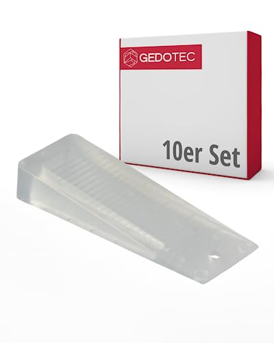 Gedotec Türstopper Keil - Transparent | 10 Stück Robuster und langlebiger Keil aus Kunststoff | Tür Feststeller | Türstopper klein für alle Türen | Fensterstopper Gummikeil Stopper von Gedotec