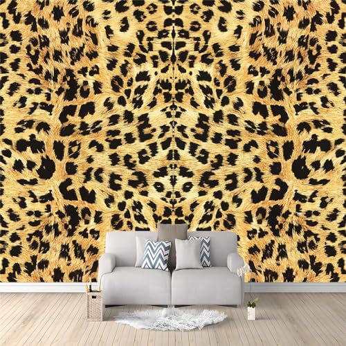 3D Effect Non-Woven Wallpaper - Gepard Mit Leopardenfell Muster - UV-Resistant, 150 x 105 cm Tierdruck Braun Tapete- for Living Room TV Background Fototapete von Generic