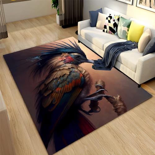 3D Gedruckter Teppich Wohnzimmer Schlafzimmer Teppich Home Room rutschfeste Yoga Bodenmatte Geburtstagsgeschenk Natur Blumen Vögel Tiere 120 X 180 cm / 47.24" X 70.86" - Polyester-Soft-Touch, 4R0H-G von Generic