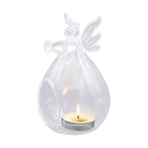 Betender Engel Kerzenhalter Transparenter Kristall Teelichthalter Glas Engel Statue Kerzenhalter Home Decor Ornament von Generic