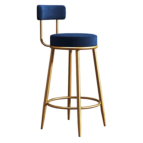 Counter Height Bar Stools Set of 1, Velvet Bar Chairs with Back and Golden Legs, Pub Stools for Home Kitchen Dining Room Restaurant Coffee von Generic