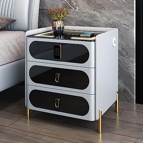 Intelligenter Nachttisch mit Zahlenschloss, kabellosem Aufladen, LED-Leuchten, USB-Anschluss, Bluetooth-Lautsprecher, multifunktionalem LED-Beistelltisch für das Band-Wohnzimmer Intelligenter Nachttisch mit Zahlenschloss, kabellosem Aufladen, LED-Leuchten, USB-Anschluss, Bluetooth-Lautsprecher, multifunktionalem LED-Beistelltisch für das Band-Wohnzimmer von Generic