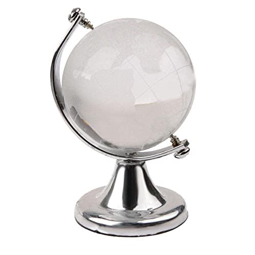 Mini Runde Globus Weltkarte Kristallglas Transparent Dekoration Ständer Geschenk Schreibtisch von Generic