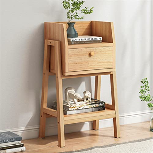 Regal 5-stufiges Eckregal Bücherregal Etagere Bücherregal mit Schubladen, hohes rustikales Mehrzweck-Bücherregal, oberer Stauraum, hohes Ausstellungsregal (Farbe: Holz, Größe: 38 x 28 x 80 c von Generic