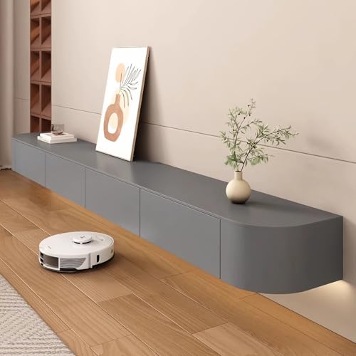 Schwimmender TV-Ständer mit Aufbewahrung Wandmontage TV-Schrank für Wohnzimmer und Schlafzimmer Multifunktion TV-Einheit in Grau Holz Finish 300cm / 118,1 Zoll Schwimmender TV-Ständer mit Aufbewahrung Wandmontage TV-Schrank für Wohnzimmer und Schlafzimmer Multifunktion TV-Einheit in Grau Holz Finish 300cm / 118,1 Zoll von Generic