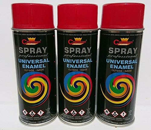 Sprühlack RAL Sprühfarbe Lackspray Spraydose 400ml - RAL 3002-3 Stück von Generic