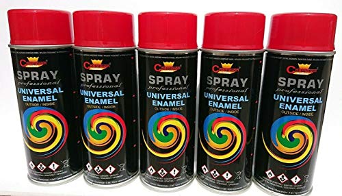 Sprühlack RAL Sprühfarbe Lackspray Spraydose 400ml - RAL 3002-5 Stück von Generic