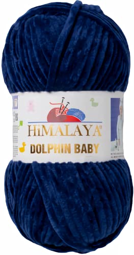 Strickfein Himalaya Dolphin Baby Wolle Garn Baumwolle Strickwolle zum Stricken häkeln (80321 Dunkelblau) von Generic