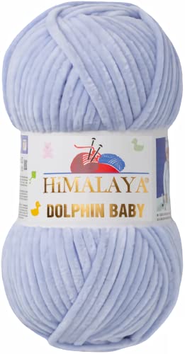 Strickfein Himalaya Dolphin Baby Wolle Garn Baumwolle Strickwolle zum Stricken häkeln (80344 Graublau) von Generic