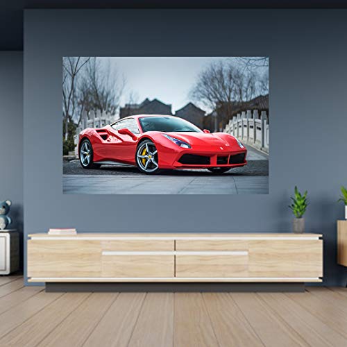 Wandtattoo, Motiv: Ferrari, selbstklebend, 65 x 43 cm, Rot von Generic
