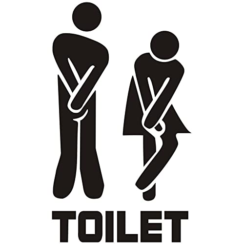 Witziges WC-Schild, Wandaufkleber, Badezimmer-Dekoration, WC, WC-Eingang, Aufkleber, W4G5, Crea-Wandbild, abnehmbares Schild von Generic