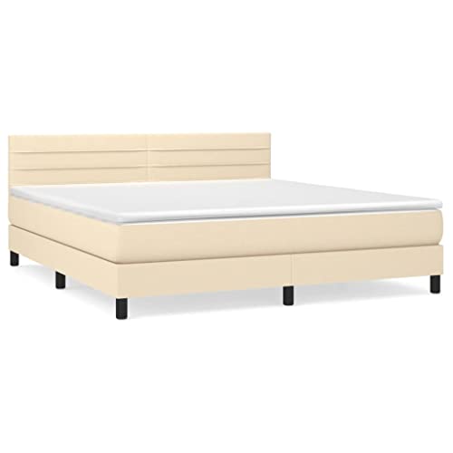 Genérico Wenjingqi 3140150 Boxspringbett mit Matratze, Stoff, cremefarben, 160 x 200 cm, Creme Genérico Wenjingqi 3140150 Boxspringbett mit Matratze, Stoff, cremefarben, 160 x 200 cm, Creme von Genérico