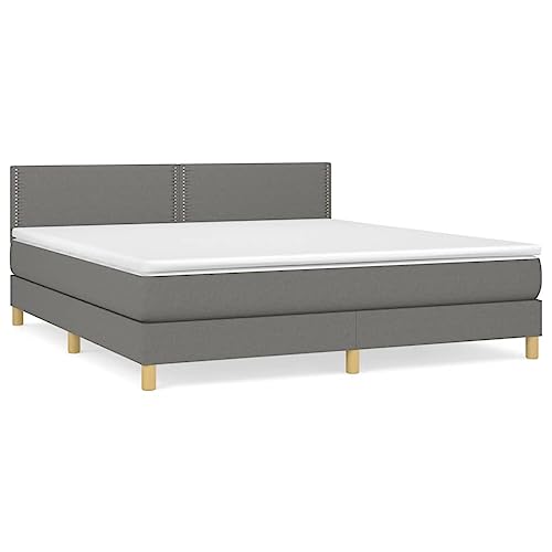 Genérico Wenjingqi 3140546 Boxspringbett mit Matratze, Stoff, dunkelgrau, 160 x 200 cm Genérico Wenjingqi 3140546 Boxspringbett mit Matratze, Stoff, dunkelgrau, 160 x 200 cm von Genérico