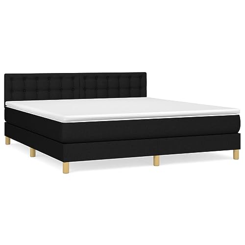Genérico Wenjingqi 3140947 Boxspringbett mit Matratze, Stoff, Schwarz, 160 x 200 cm Genérico Wenjingqi 3140947 Boxspringbett mit Matratze, Stoff, Schwarz, 160 x 200 cm von Genérico