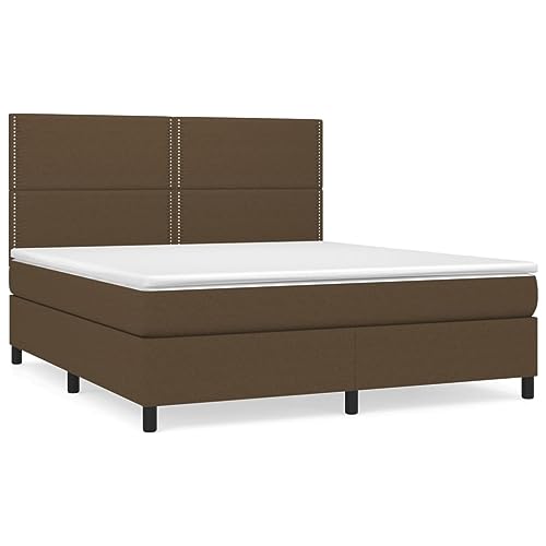 Genérico Wenjingqi 3141708 Boxspringbett mit Matratze, Stoff, dunkelbraun, 160 x 200 cm Genérico Wenjingqi 3141708 Boxspringbett mit Matratze, Stoff, dunkelbraun, 160 x 200 cm von Genérico